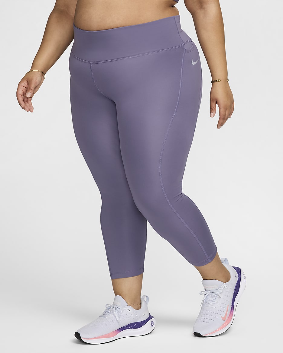 Nike Fast Women s Mid Rise Crop Running Leggings Plus Size Nike SE